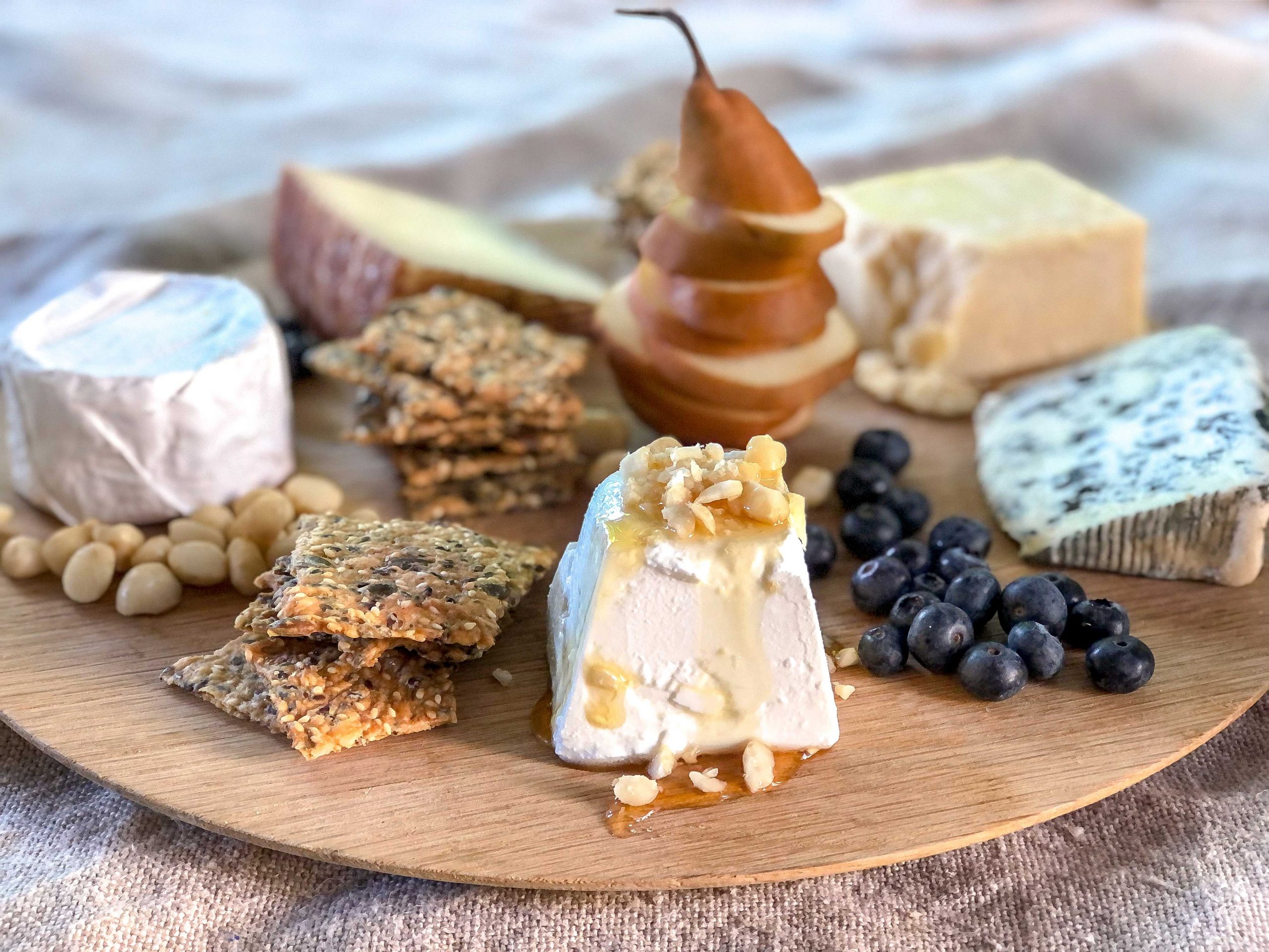 rye and caraway crackers with cheese